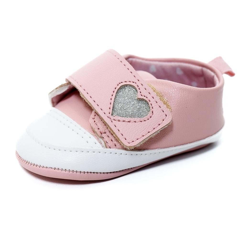 Tênis Molekinha Mini Shine Infantil - Rosa e Prata