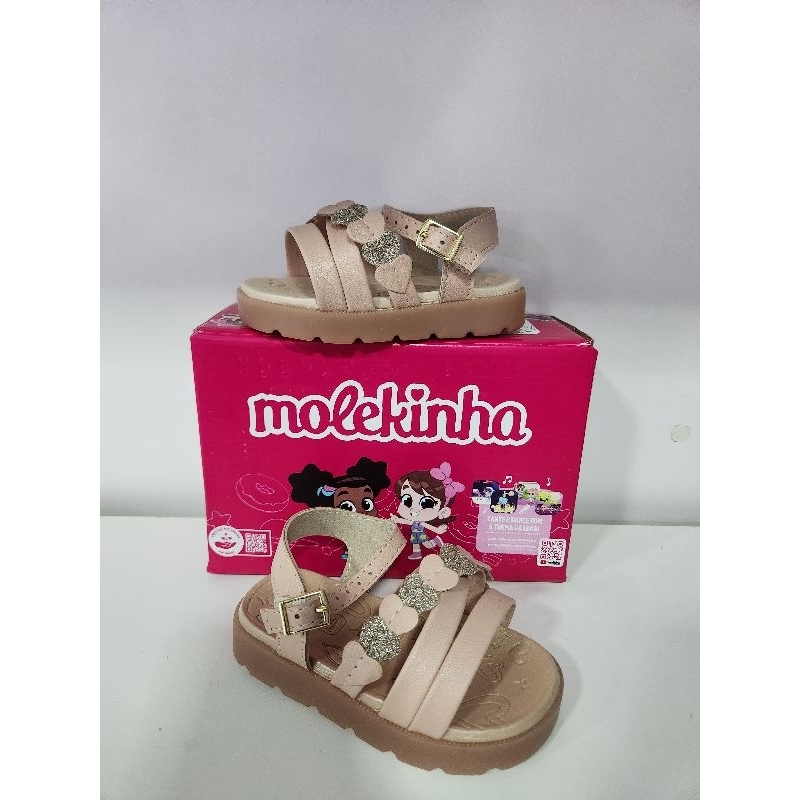Molekinha sandália napa turim gliter mini shine de luz 2741205