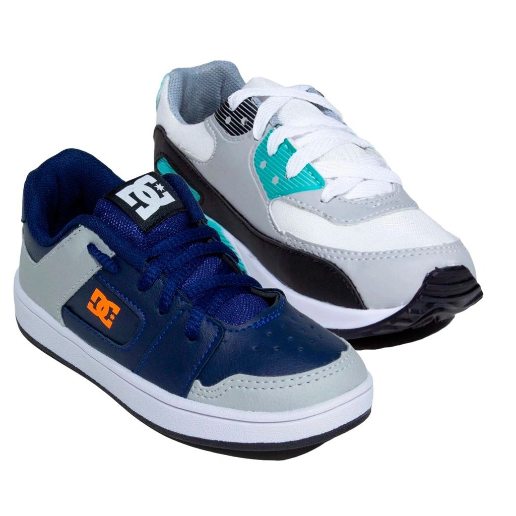 Kit 2 Tênis Infantil Mini Max AIR + Tênis Infantil DC Shoes Skatista