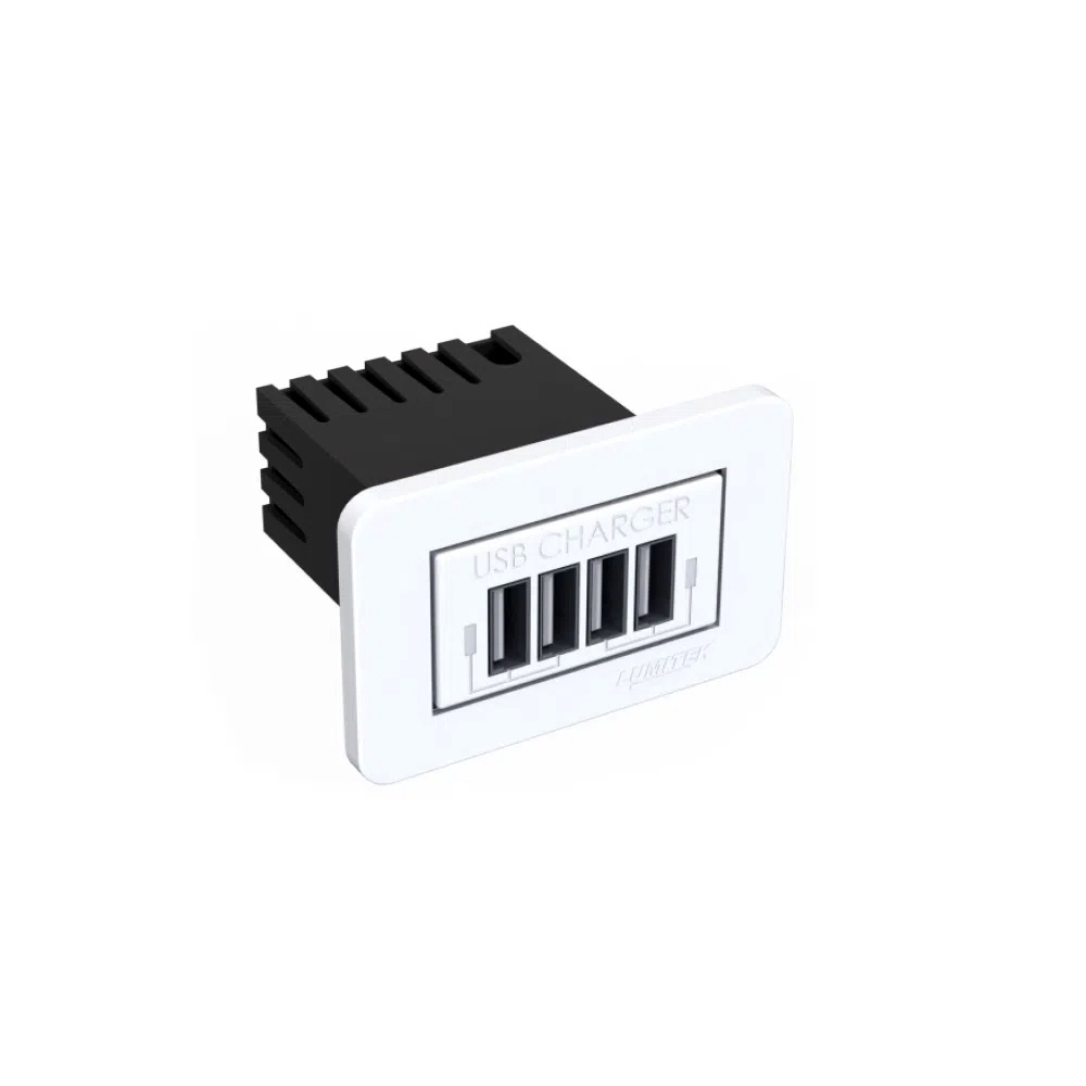 Tomada USB Charger 4X5V-2A+BR Lumitek