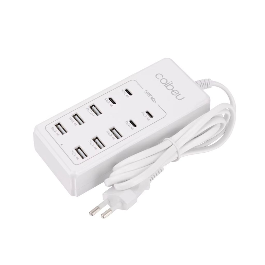 Extensão Eletrica 6 Usb + 4 Type-c  de Carregamento Compatível com Android iPhone 1,4m