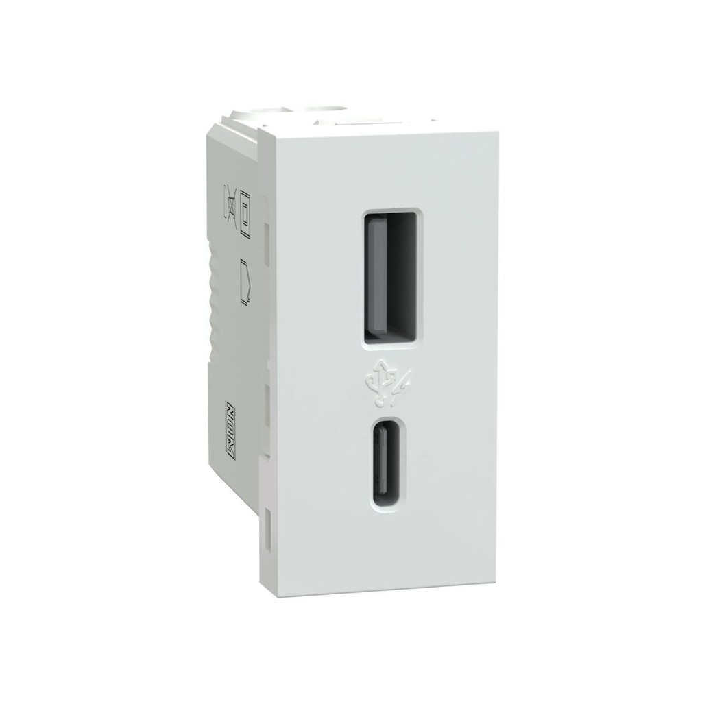 Módulo Tomada Carregador USB/USB-C Bivolt Branco - Schneider