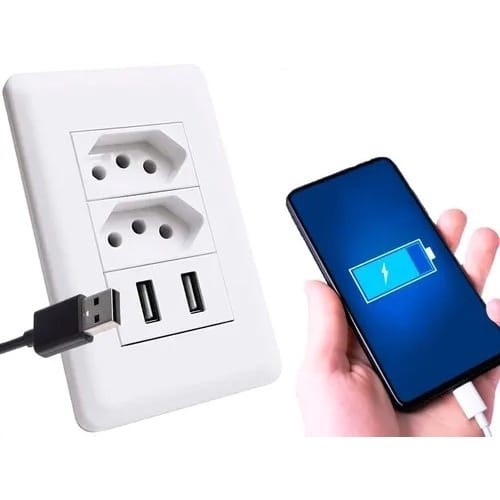Tomada Carregador de Parede USB Bivolt 2.0 Turbo Charger