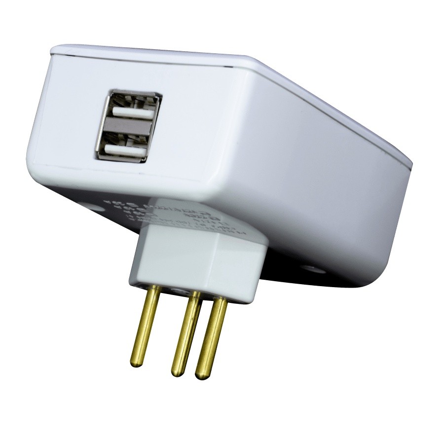 Carregador universal penta watt com 1 tomadas e 2 saídas usb