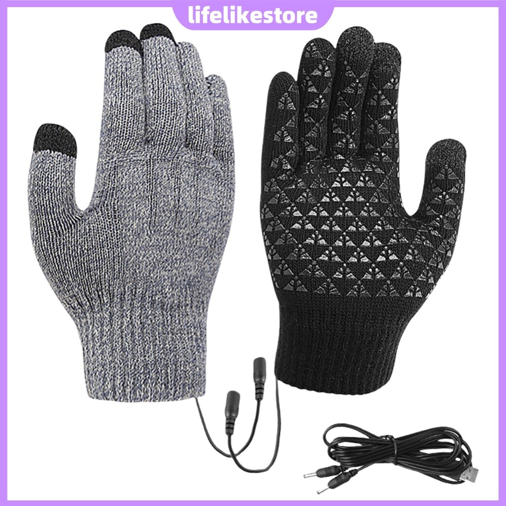 Luvas Aquecidas USB Com Tela Sensível Ao Toque , Equipamento Térmico De Inverno , Calor Completo Dos Dedos [lifelikestor