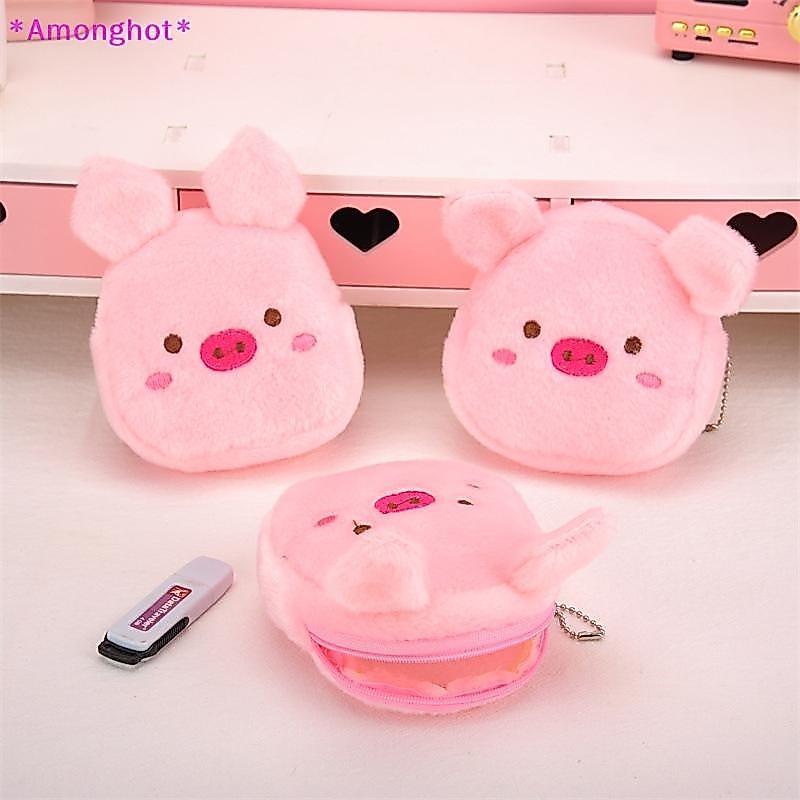 Entrehot > Bolsa De Moedas De Pelúcia Fofa Rosa Porco Com Zíper Fone De Ouvido Fio USB Mini Chave Presente De Aniversári