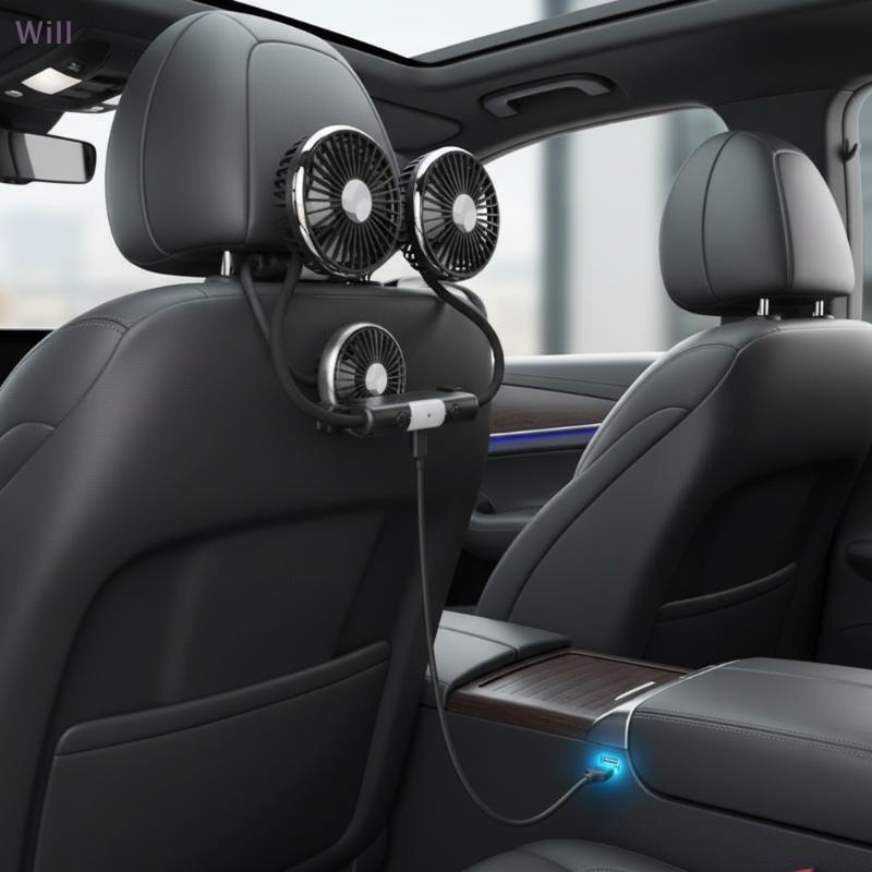 360 ° Rotação Dupla Cabeça Carro Ba Assento Ventilador 5 des 3 Velocidades Ajuste Vento USB Ventiladores De Refrigeração