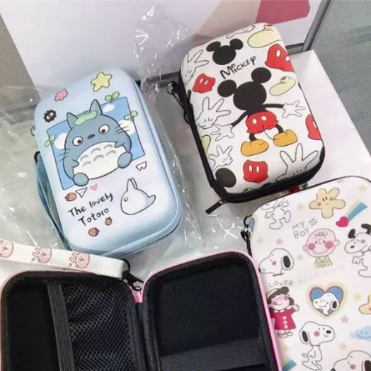 Bolsa de armazenamento portátil, adequada para power banks USB do Totoro, acessórios eletrônicos de viagem e carregadore