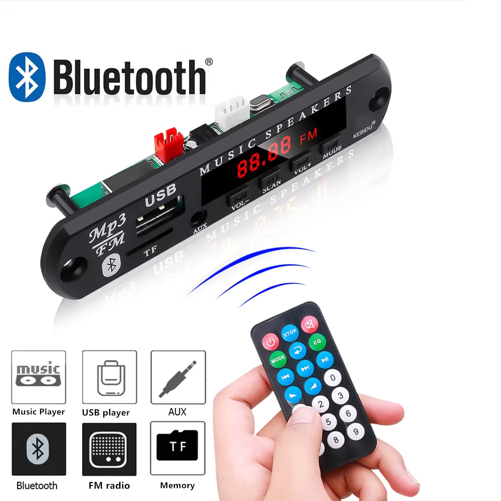 DC 9V 12V Bluetooth 5.0 Kit De Carro Sem Fio MP3 Dec oder Placa Áudio WMA Módulo Leitor Música Do Perdas USB AUX TF Rádi