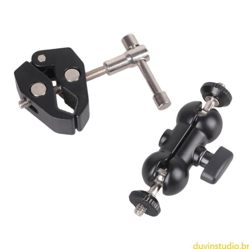 DUV Professional 360 Braçadeira Cabeça Dupla Para Estúdio Tripé Guiador