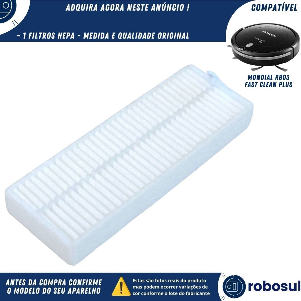 Filtro Hepa Para Robo Aspirador Mondia Fast Clean Plus RB03 RB-03