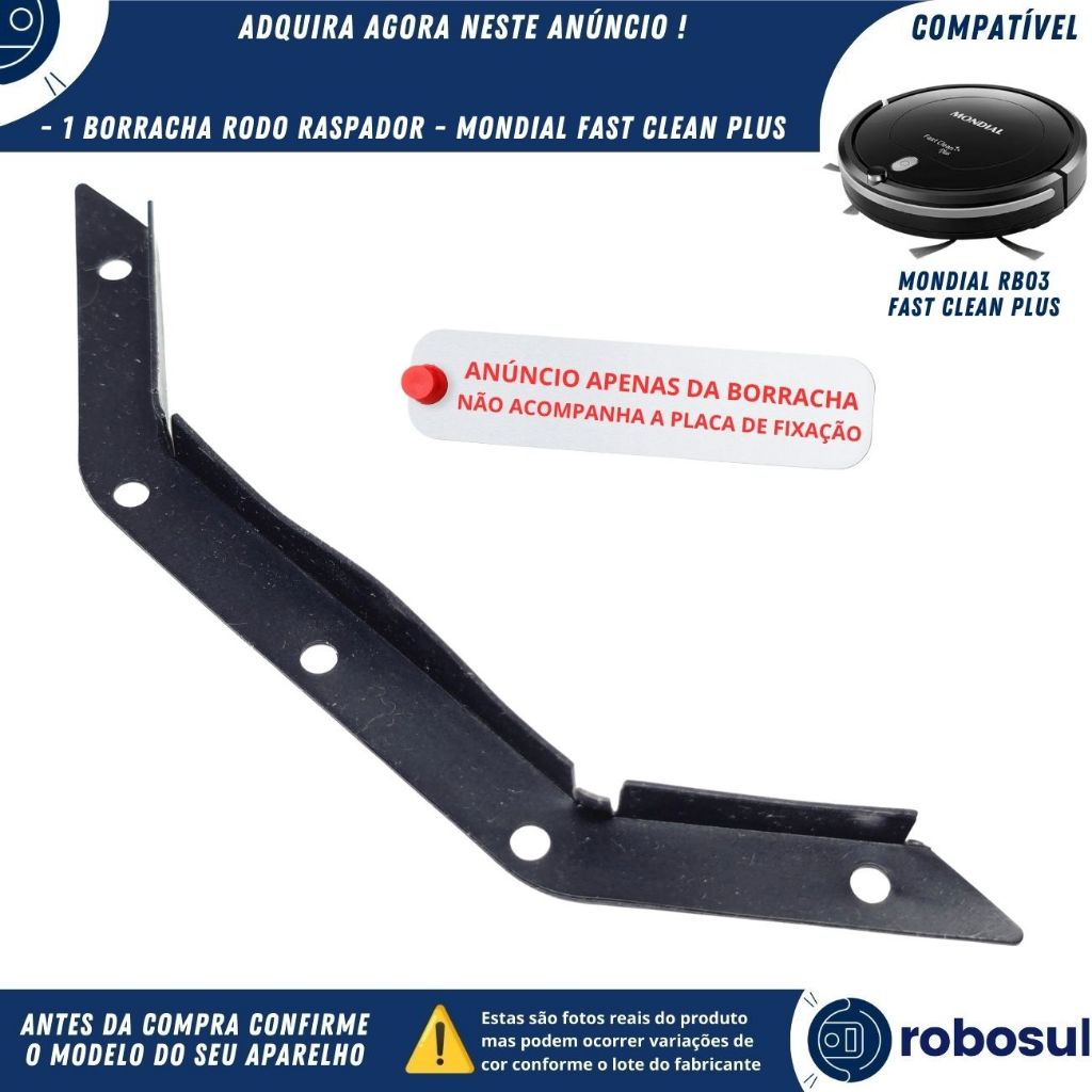 Borracha Rodo Raspador Robô Aspirador Mondial Fast Clean Plus RB03