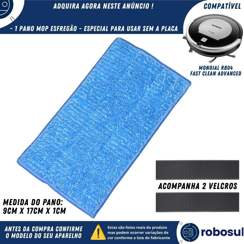 Pano Mop Esfregão Especial Robô Mondial Fast Clean Advanced RB04 RB-04