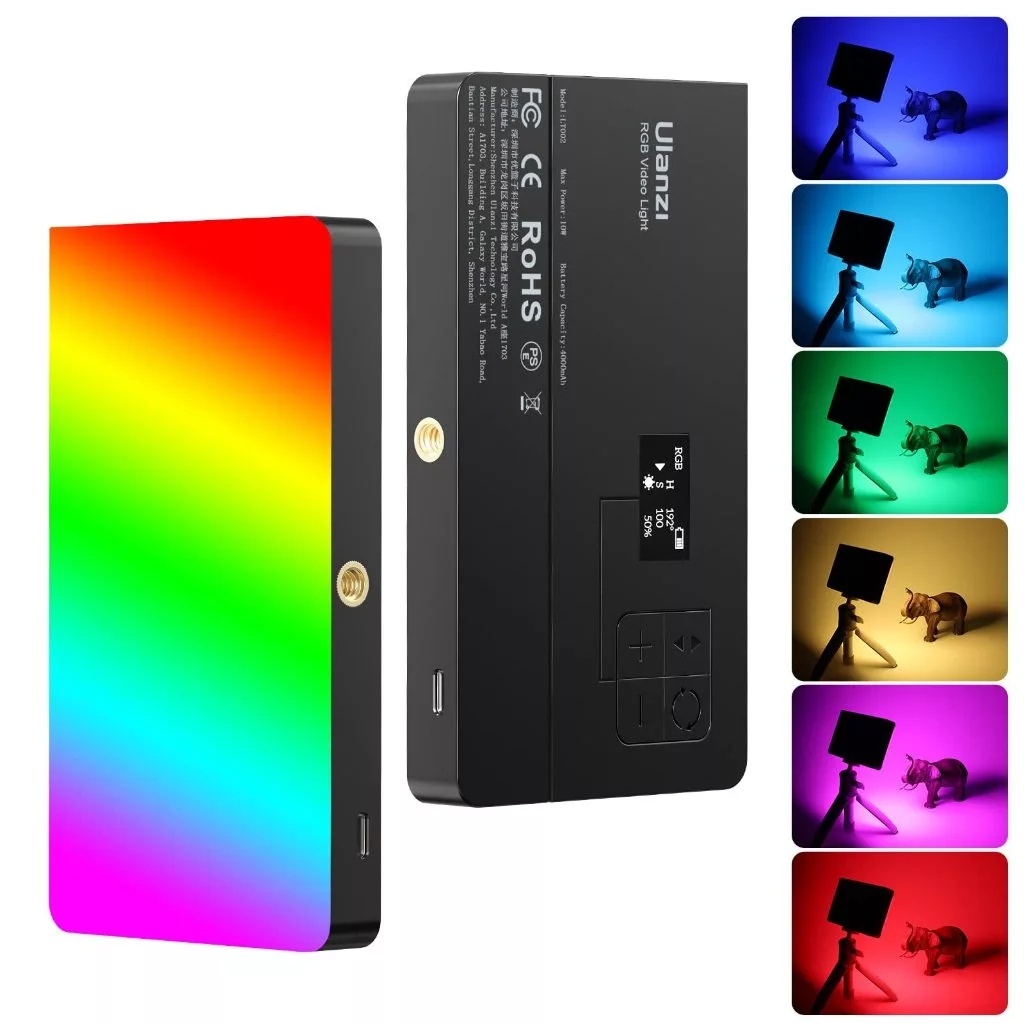 ULANZI LT002 Painel LED RGB 360° Portátil Dobrável 4000mAh Para DSLR E Smartphone 1/4