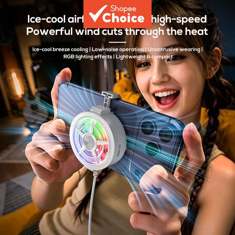 Mini Ventilador USB RGB Luz Clipe De Resfriamento De Telefone Refrigerado A Ar , Dispositivo Refrigerador De Smartphone