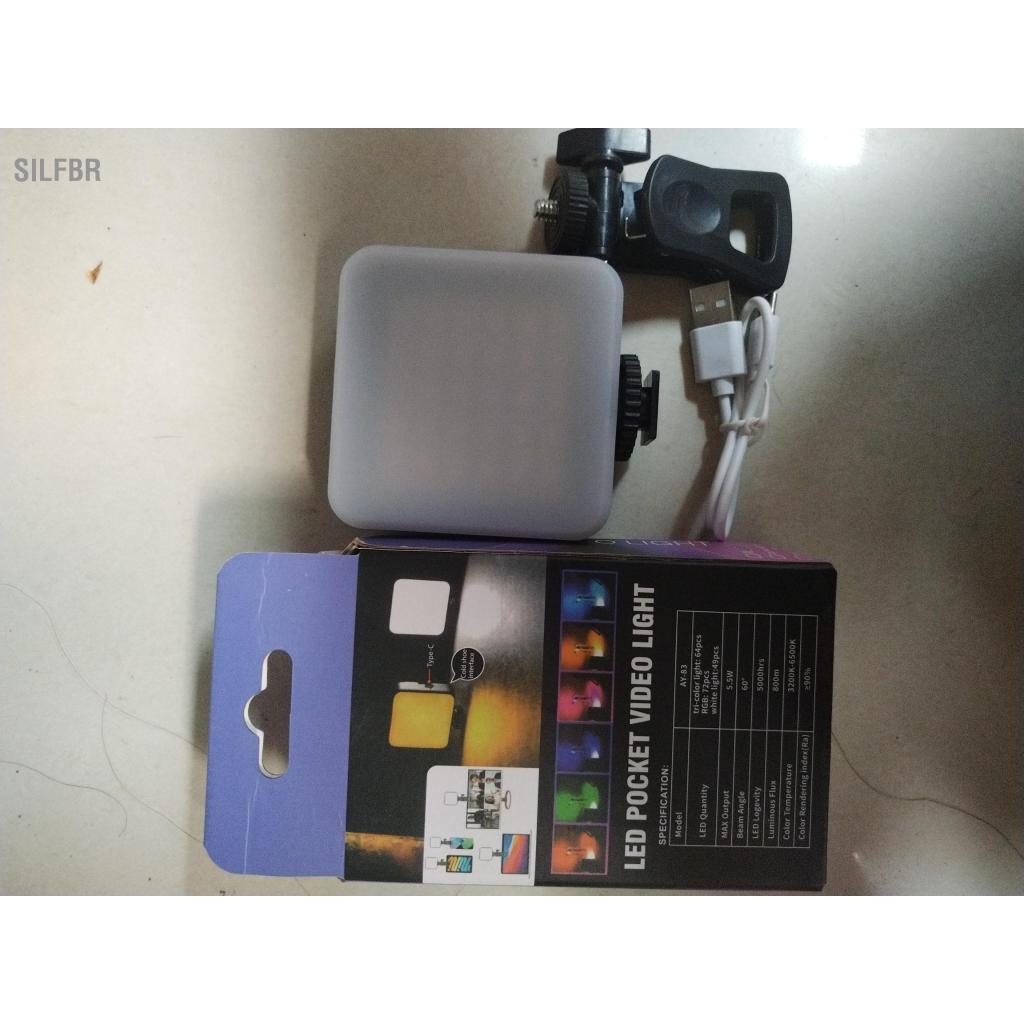 Silfbr Luz de vídeo Aumotop RGB preenchimento colorido de alto brilho para câmera DSLR de smartphone para laptop de