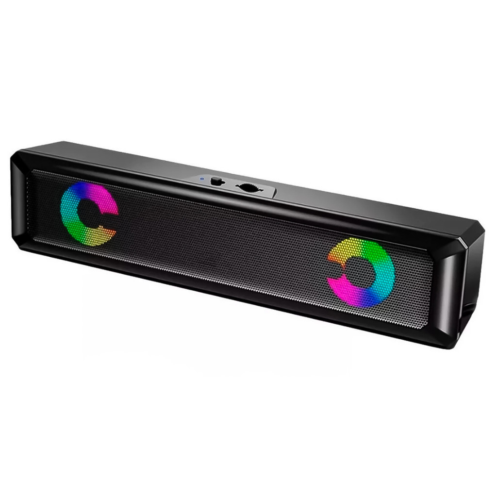 Caixa de Som Speaker Multimida 2.0 Canais Hi-fi Stereo 6W RMS P/ PC, Notebook e Smartphones C/ Entrada P2 Led RGB - Knup