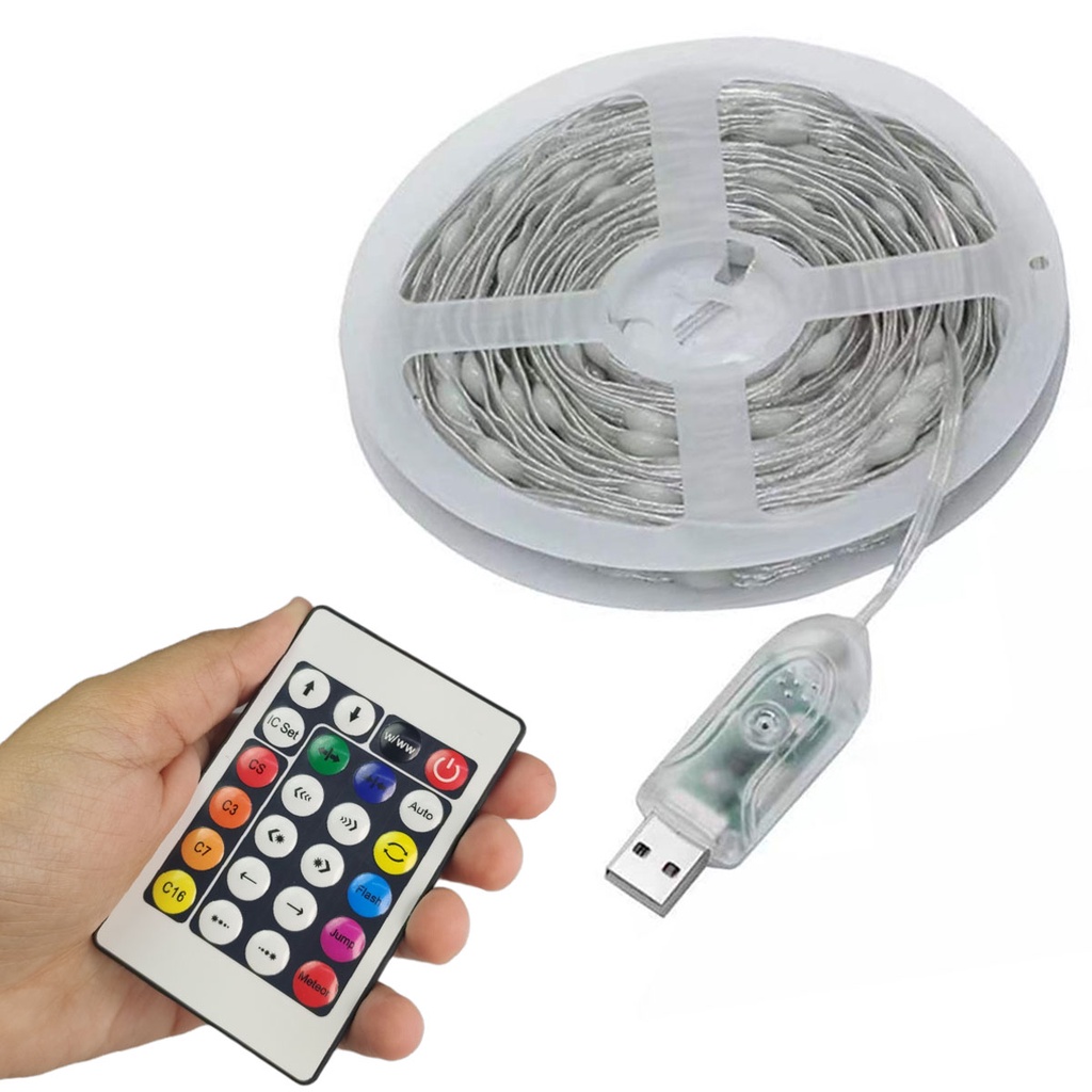 Fita Led Aplicativo App Controle 5 Metros Celular Smartphone Cores RGB Ajustavel IP68 Decoraçao Natal Gesso Sanca Ornamentaçao Iluminaçao Loja Fachada Escada Estante Quarto Casa Loja Fachada