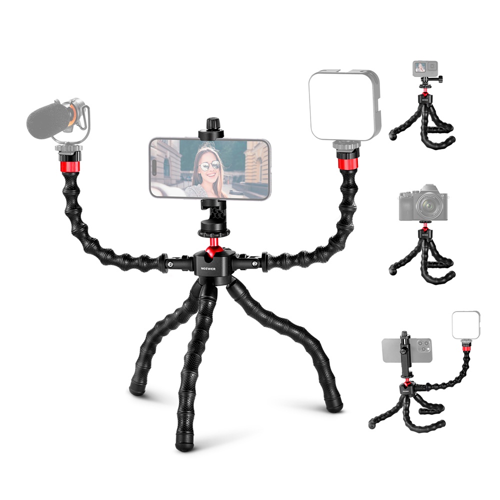 Tripé Flexível Neewer T91 1/4 p/Câmera Smartphone Preto
