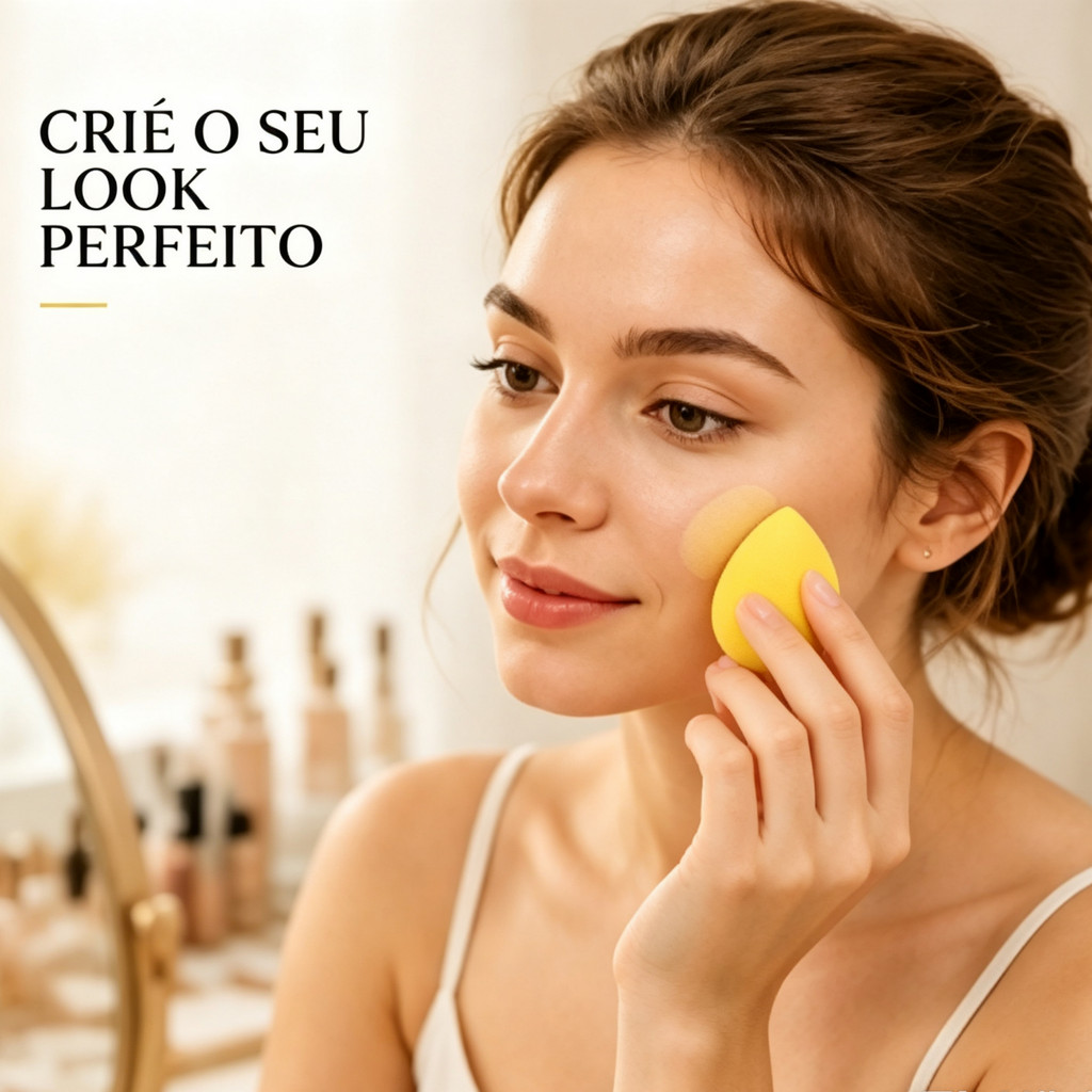 Puff de Maquiagem em Gota, Esponja Facial Macia, Aplicador de Base Úmido e Seco