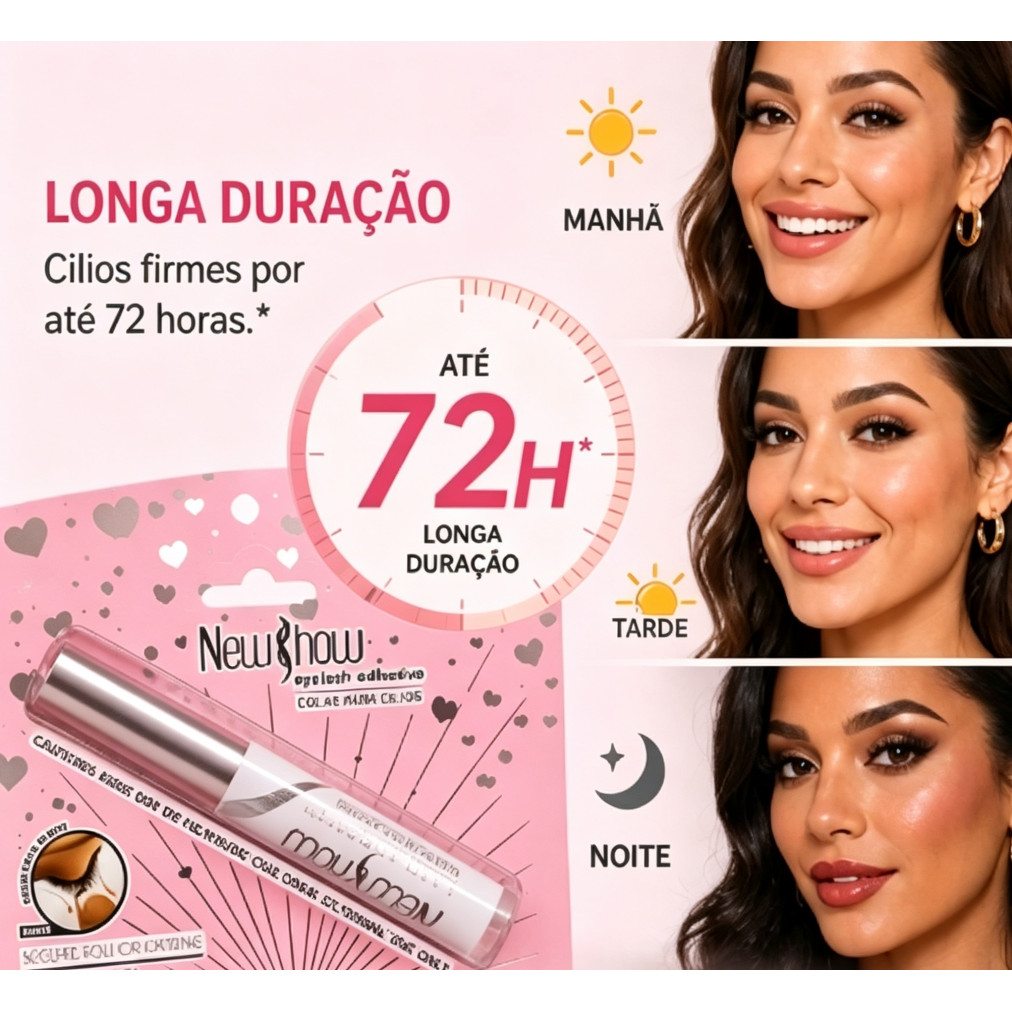Cola para cílios postiços 7g secagem rápida resistente à água durabilidade 72h fórmula suave