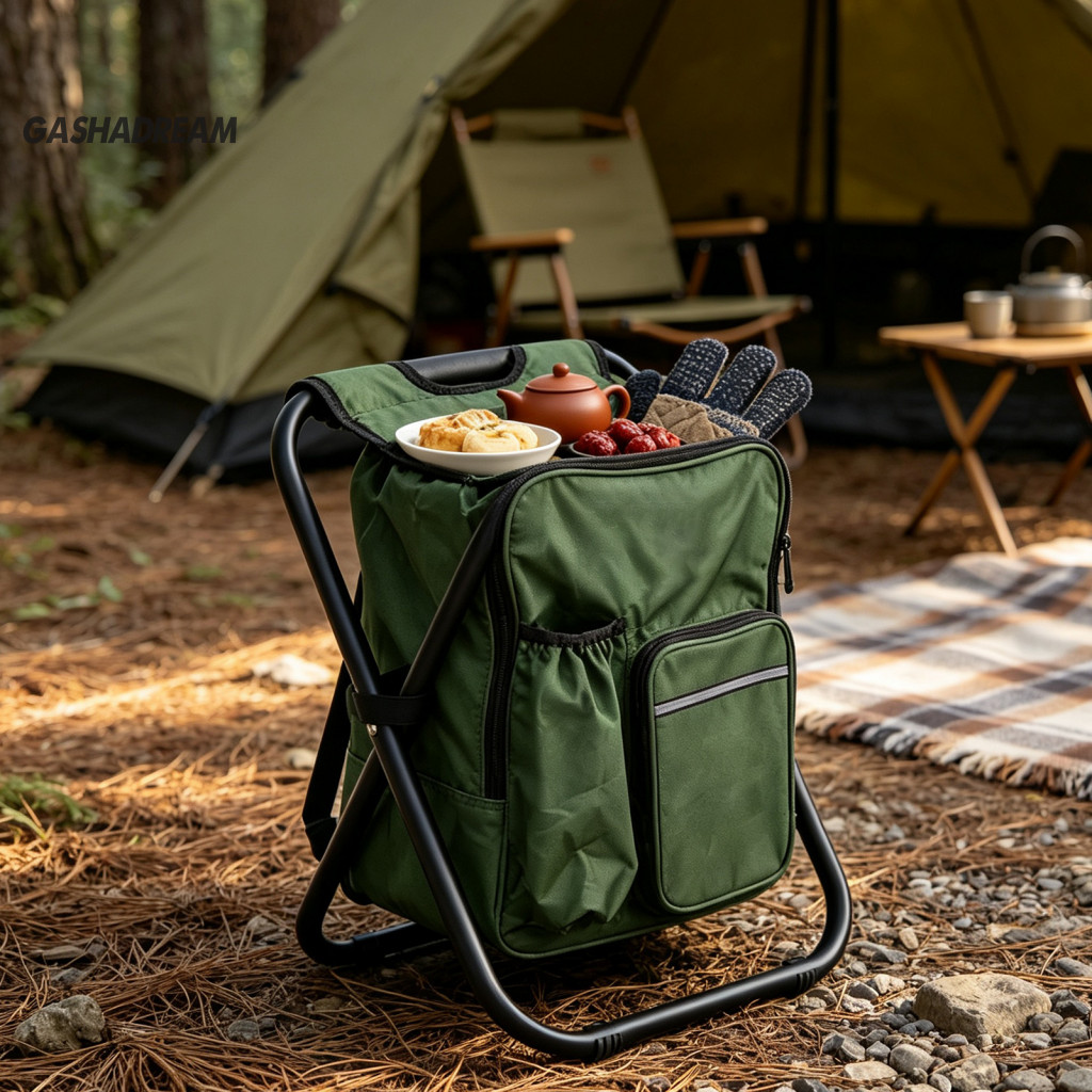 Insulated Backpack Stool Cooler Bag Portable Folding with – Heavy Duty Collapsible Seat for Fishing Camping Hunting fo