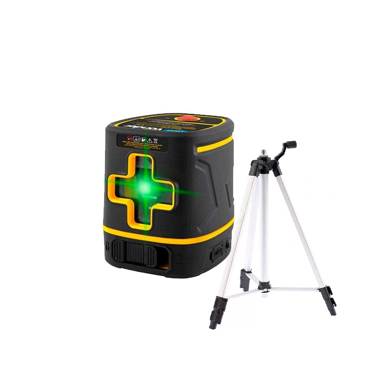 Nível a Laser Vonder 2 Linhas Verdes 20M Bateria Lítio Recarregável USB NLR020 + Tripe Profissional Rosca 5/8
