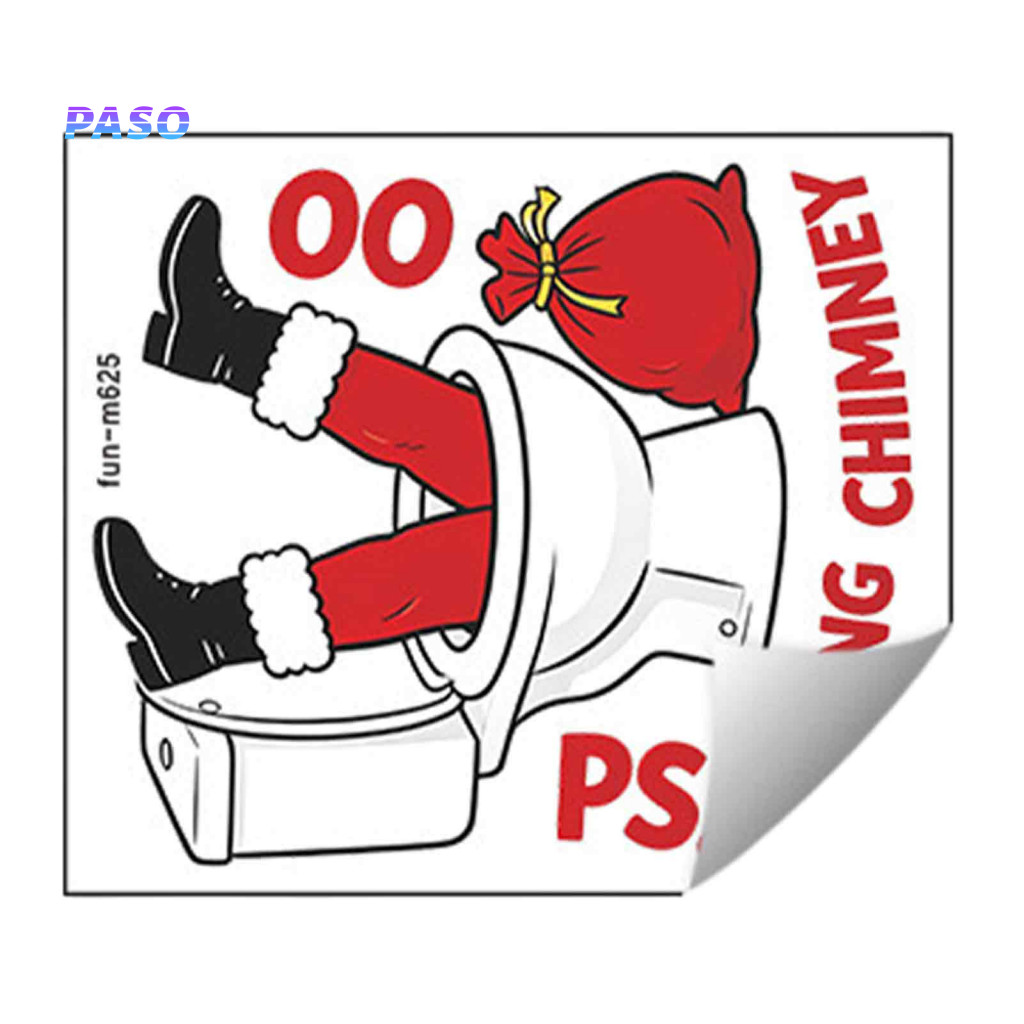 Waterproof Pvc Bathroom Art Christmas Toilet Seat Decal Funny Santa Sticker Humorous Xmas Lid Decor for Home