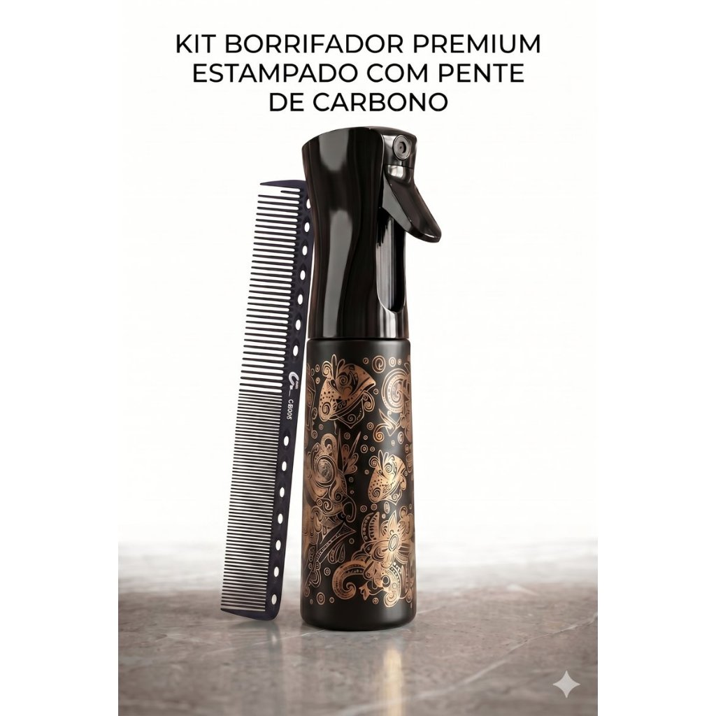 Borrifador Profissional Névoa Contínua Ultra Fina + Pente De Carbono Premium