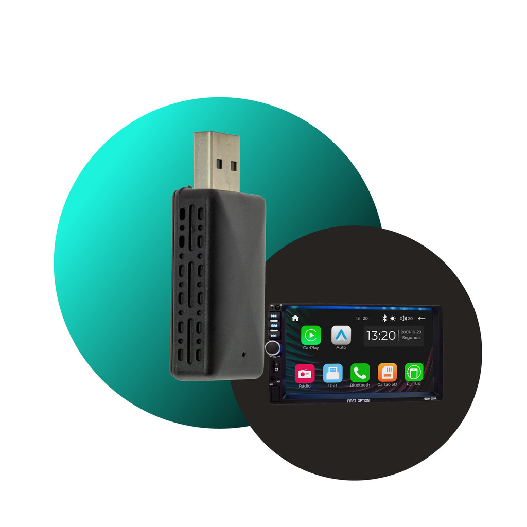 Wireless Carplay Android Auto Adapter 2 in 1 CarPlay BT WiFi Wired CarPlay/Andriod Auto Automotivo