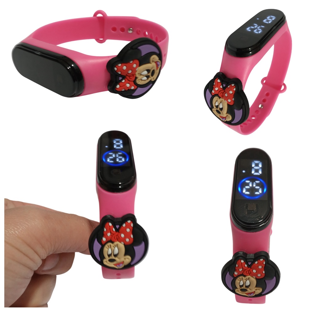 Relógio M4 digital led Minnie Mouse Esportivo A prova água Ajustável