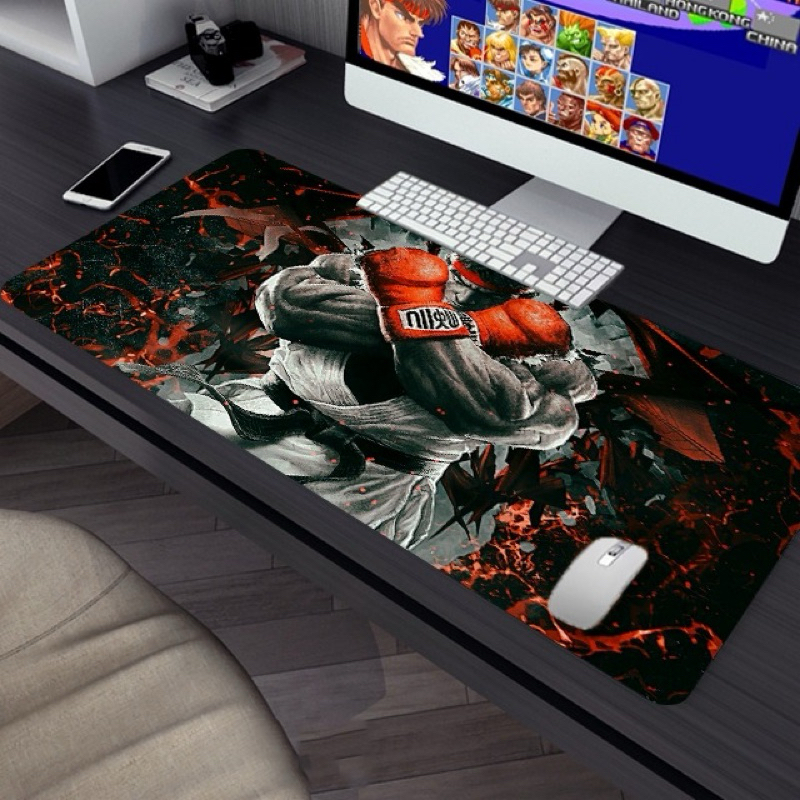 Mouse Pad Gamer Speed Guerreiro Bordas Costuradas Extra Grande Prova Água Premium