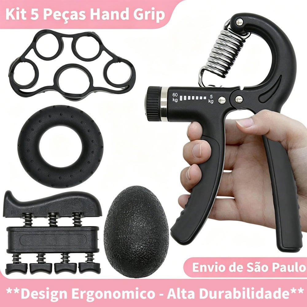 5pcs Hand Grip Kit Adjustable Resistance 5kg to 60kg Home Workout and Rehabilitation
