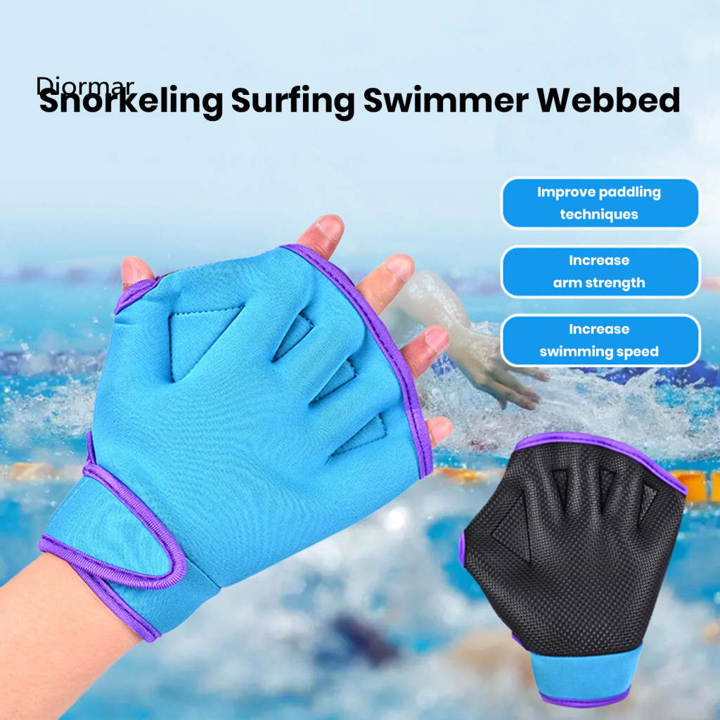 Aquatic Swim Training Glove Swimming Webbed 1 Pair Adjustable Gloves for Men Women – Water Resistance Fins Fitness for