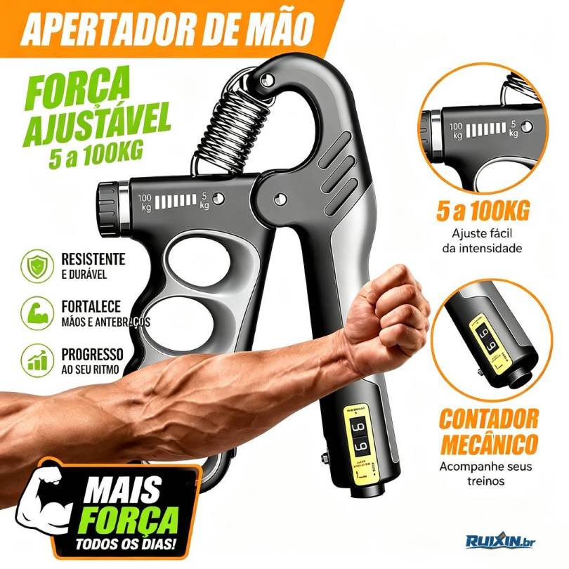 Hand Grip Ajustável 5 A 100kg Fortaleça Suas Mãos e Antebraços Aparelho de Treino para Mãos