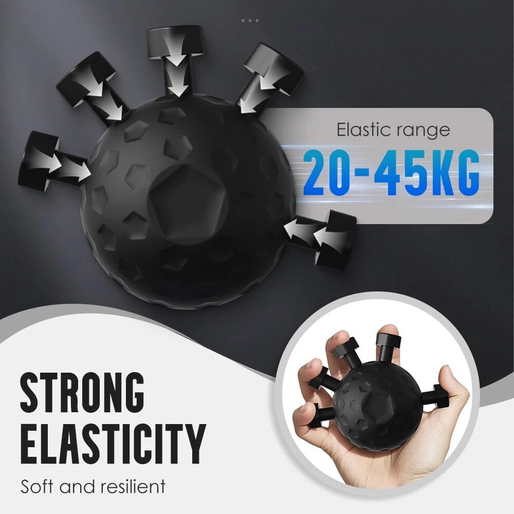 Adjustable Finger Grip Strengthener 45kg Hand Power Training Ball Five-Finger Exerciser for Gym Climbing Guitar