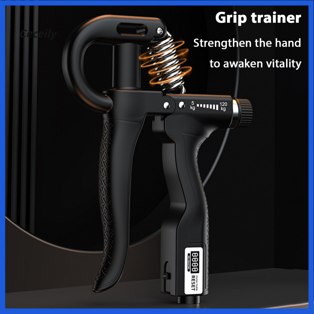Gripper Exercise Tool Non-rusting Hand Adjustable Grip Strengthener 5-120kg with Real-time Display – Forearm Exerciser