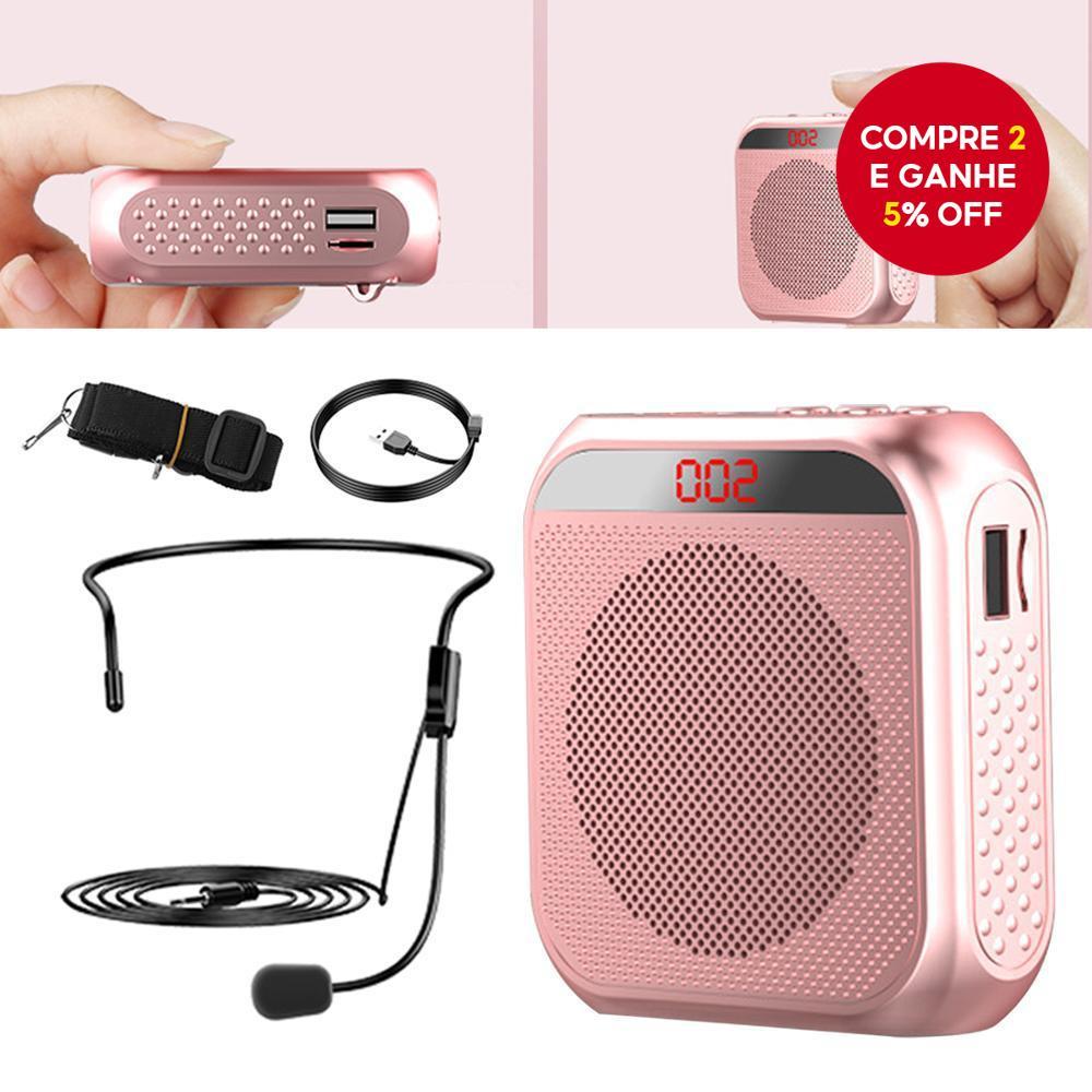 Novo Amplificador Portátil de Voz com Microfone com Fio Headset Microfone Recarregável com Cinto para Ensino