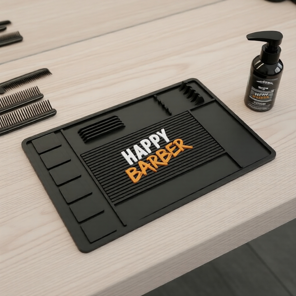 Tapete Magnético de Barbeiro com LED RGB para Armazenamento de Máquinas, Tesouras e Pentes