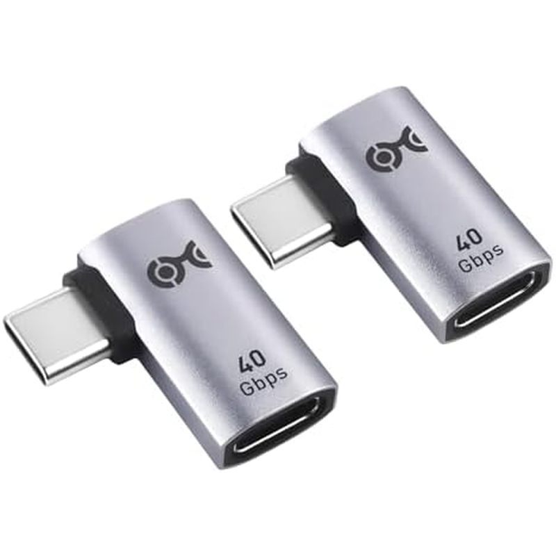 Cable Matters Combo-Pack Kit Adaptador USB-C De Ângulo Reto De 40 Gbps , Até [Vídeo 4K @ 240 Hz , Carregamento De 240 W