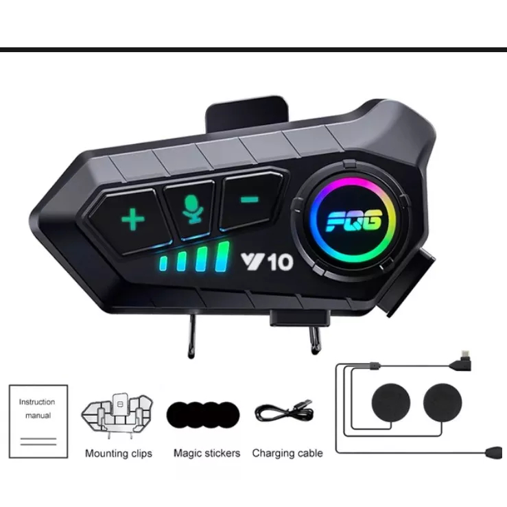 Fone Capacete Bluetooth 5.3 Y10 Prova De Água 2000mah