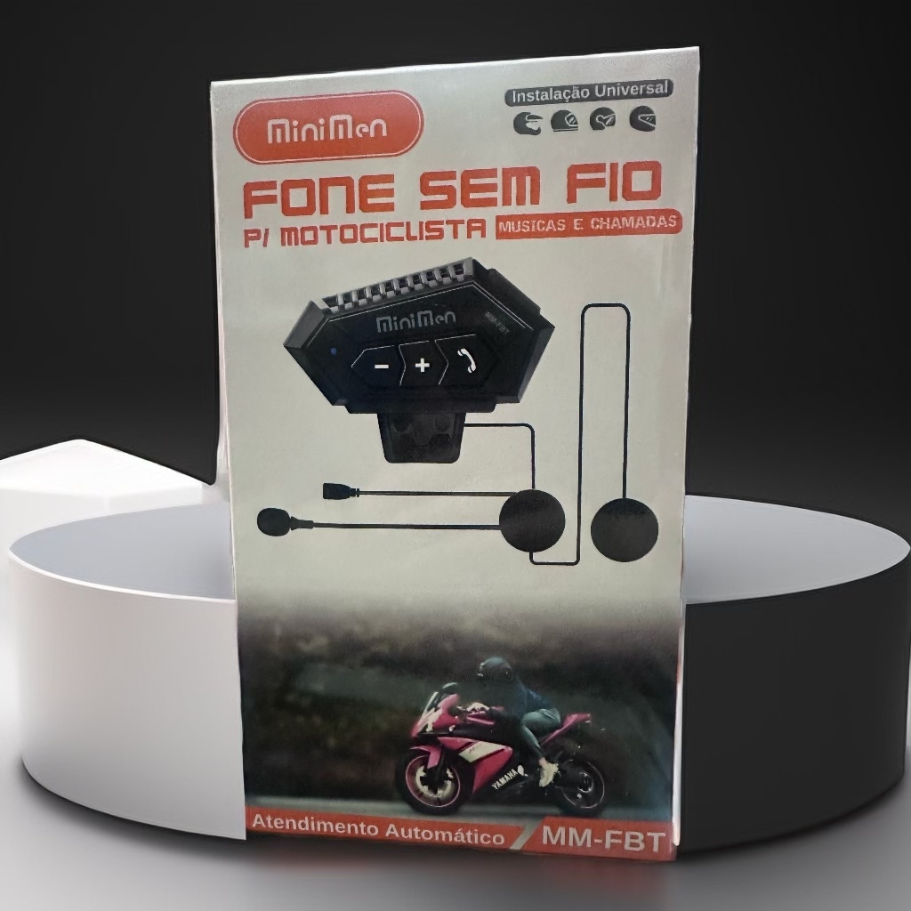 Fone De Ouvido Capacete Moto Bluetooth Sem Fio Prova De Agua
