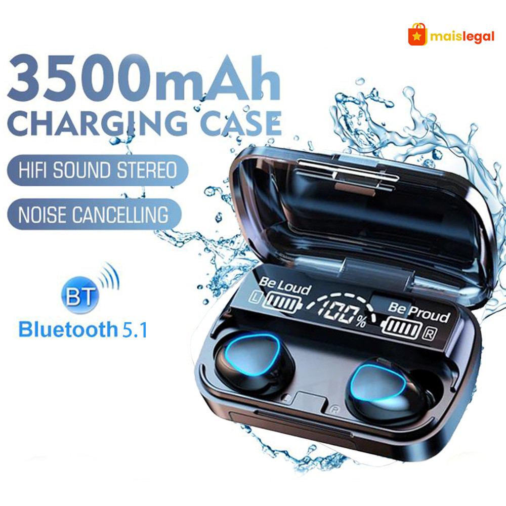 M10 Fone De Ouvido Bluetooth 5.1 Sem Fio TWS Touch Noise Reduction Waterproof