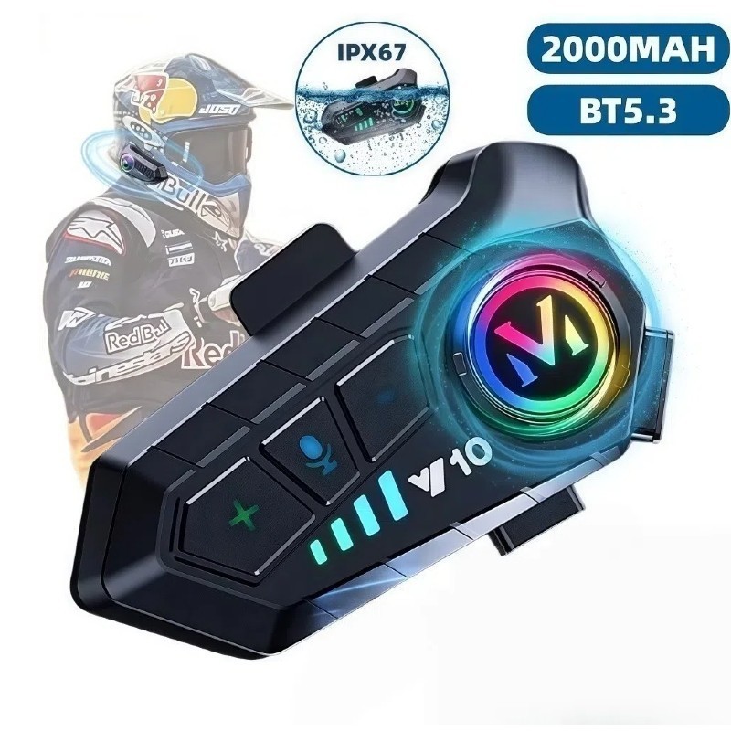Fone de Ouvido moto Capacete Chamadas Mãos Livres Sem Fio Bluetooth 5.3 IPX6 á prova de água