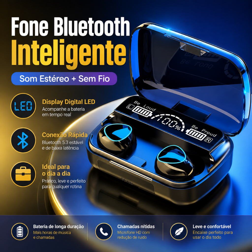 M10 bluetooth 5.1 Headset With Led display Tws Touch Noise Reduction Waterproof Wireless