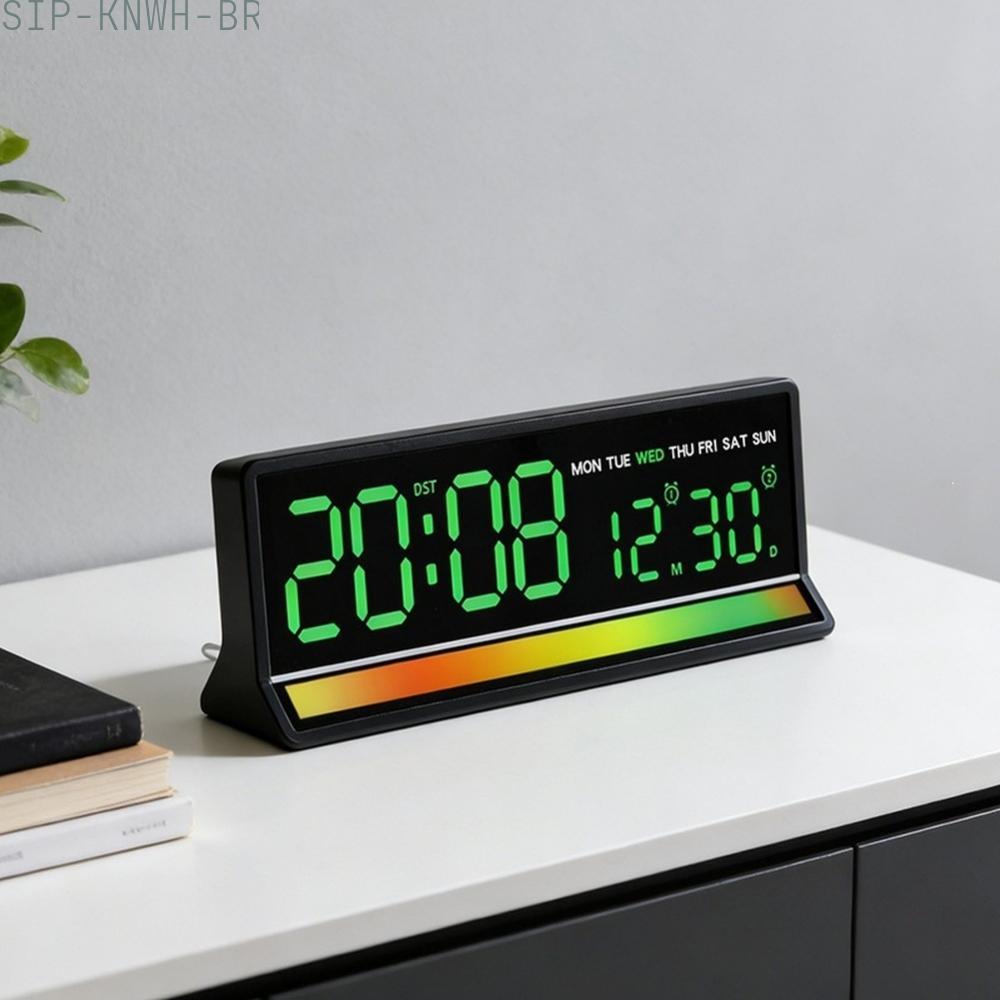 [SIP-KNWH-BR]LED Alarm Clock Adjustable Microphone Sensitivity Smooth Color Transitions-New In 11-