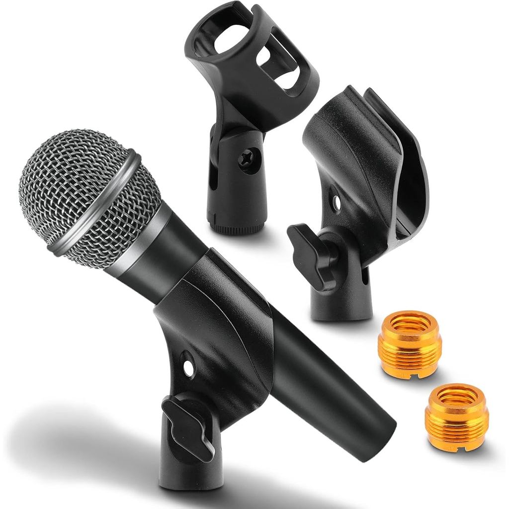 3 PCS Mic Clips for Stands Set, Universal Microphone Clip Holder, Adjustable Mic Holder for Stand with 2 pcs 5/8