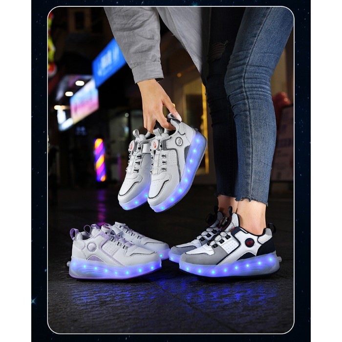 Ufatansy Roller Shoes Meninas Meninos Tênis Com Rodas Sapatos De Skate Carregamento USB LED Light Up Calçado Patins Para
