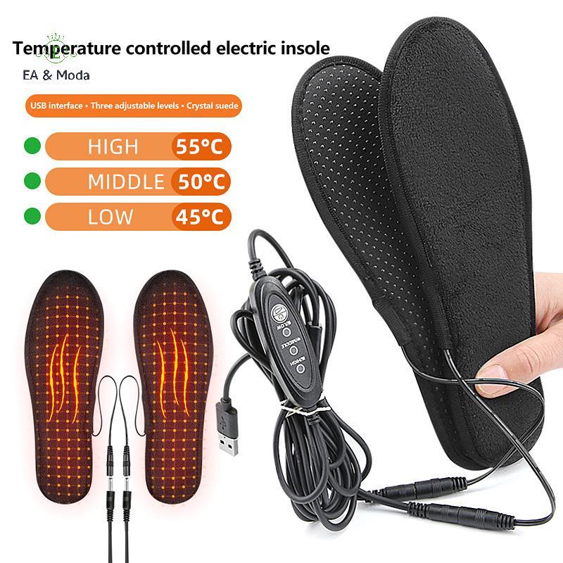 EA & Moda Palmilhas De Sapato Aquecidas USB Almofada De Sapatos Aquecida Elétrica Lavável Recarregável Aquecedor De Pés