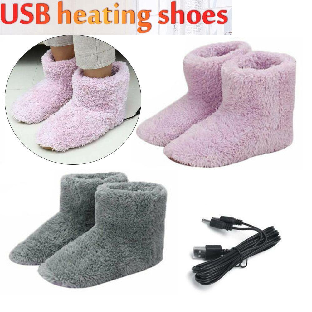 Sapatos Aquecedores De Pés Unissex Lavável Confortável Carregamento USB Aquecidos Elétricos
